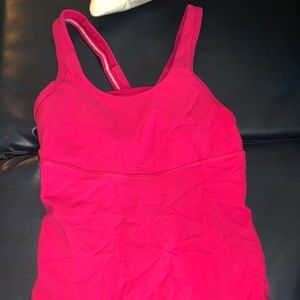 Pink lulu tank with built in bra